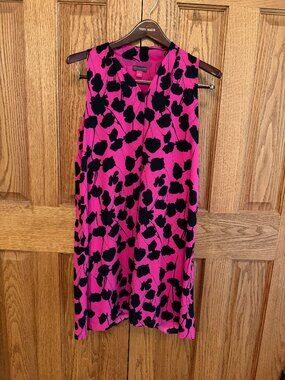Vince Camuto pink black sleeveless swing dress small